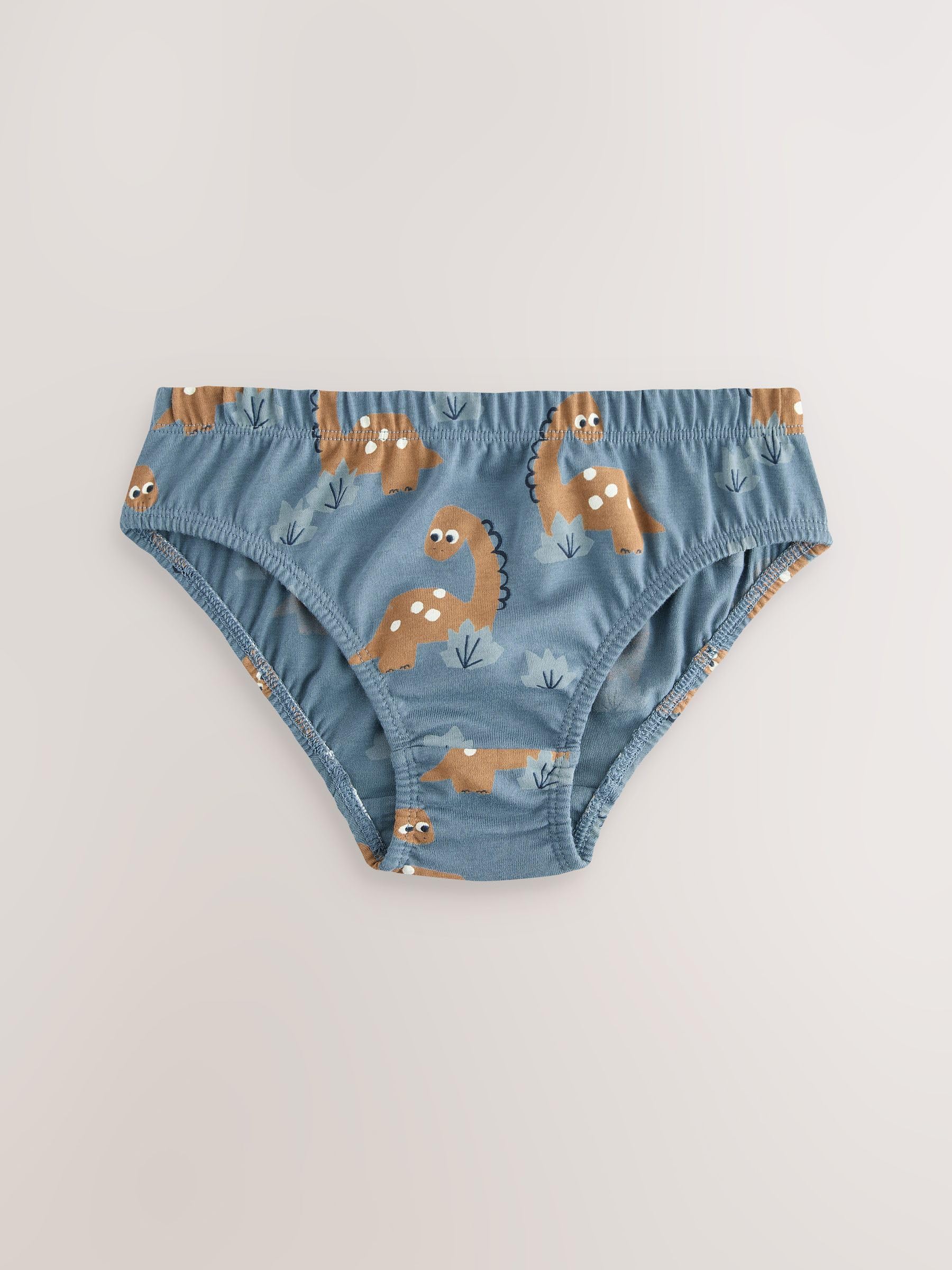 NEXT Garçon Culotte imprimée 100% Coton, Lot de 5 Blue Dinosaur 9 Ans-10 Ans