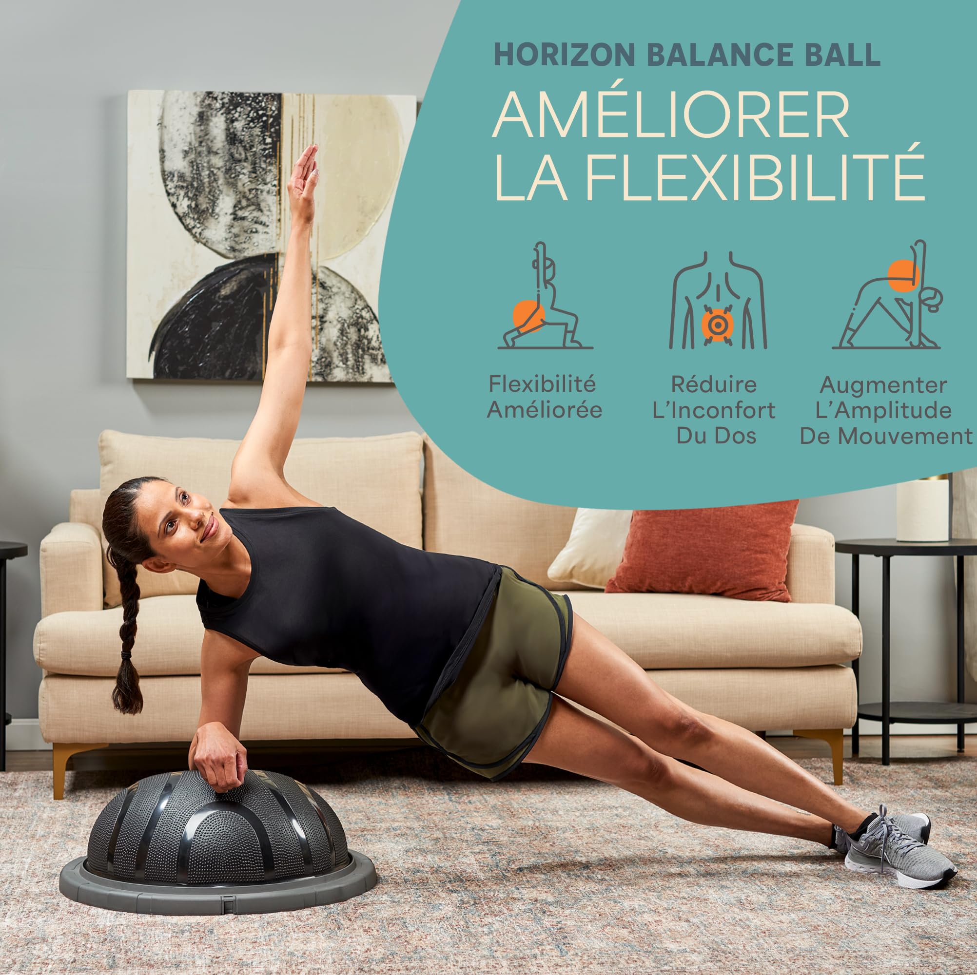 Lifepro Demi-ballon d’équilibre – Ballon de stabilité pour l’exercice, les entraînements complets, la gym à domicile et la rééducation – Équipement antidérapant pour l’entraînement à l’équilibre