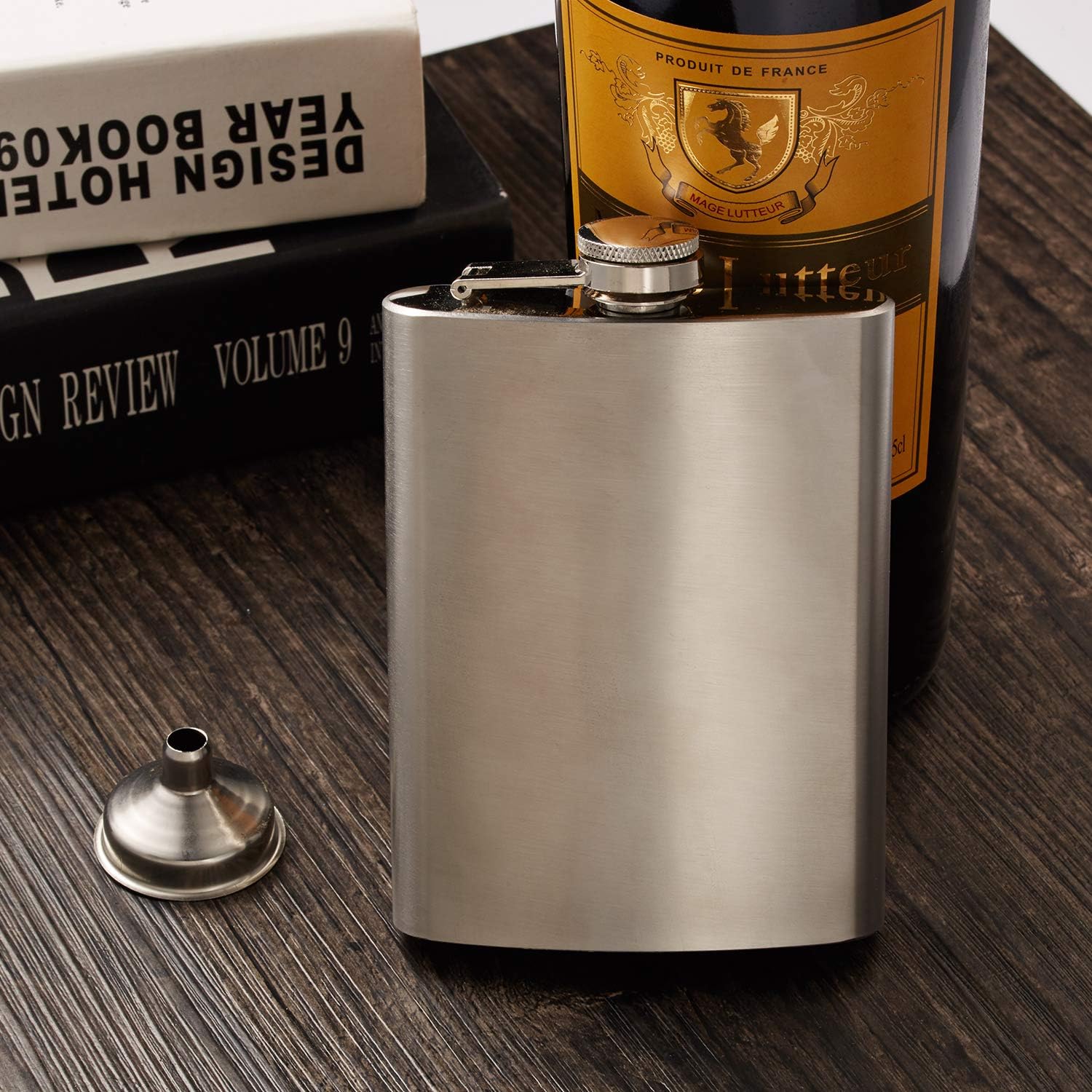  | Hillside-Kit Hip Flask for Liquor 8 Oz Stainless Steel Leak proof with Funnel Flask set men flask women flask set (Silver): Flasks