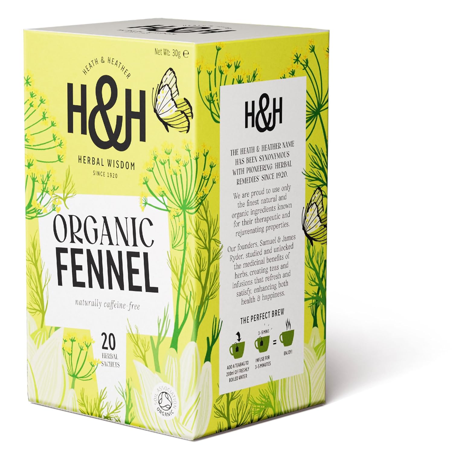 Heath And Heather Organic Fennel ST&E 20 Bag