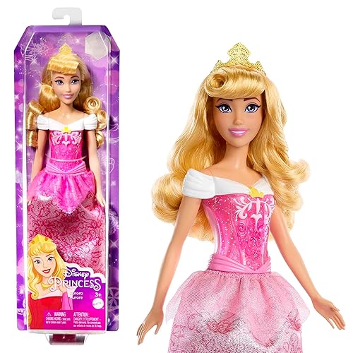 Immagine del prodotto Mattel Games, Disney Princess, Aurora bambola con capi e accessori scintillanti ispirati al film, Giocattolo per Bambini 3+ Anni, HLW09