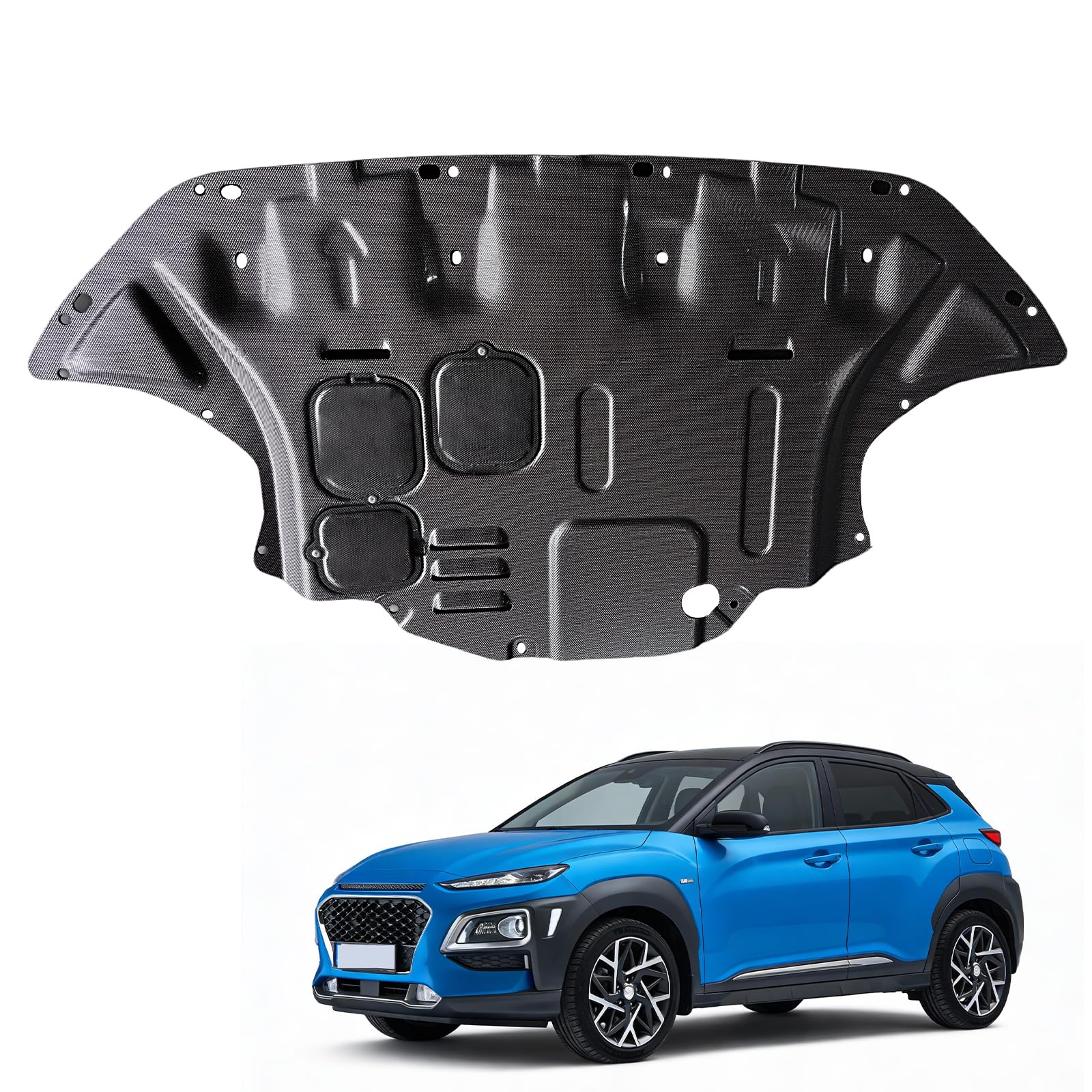 Photo 1 of Front Engine Splash Shield Fit for Hyundai Kona 2018-2023, Direct Replacement Engine Splash Guard,Engine Guard for Underbody Protection