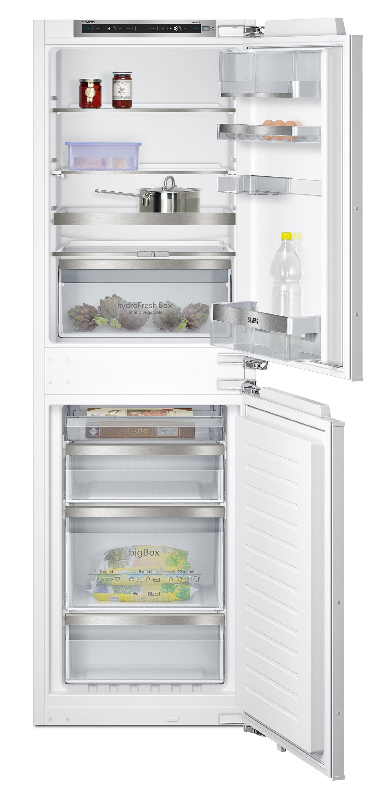 Siemens iQ500 KI85NAD30 - Combinazione di congelatore da incasso con cerniera piatta, A++ / 232 kWh / 177,2 cm / 154 L / 92 L/sistema di freschezza - hyperFresh Plus/noFrost/bigBox