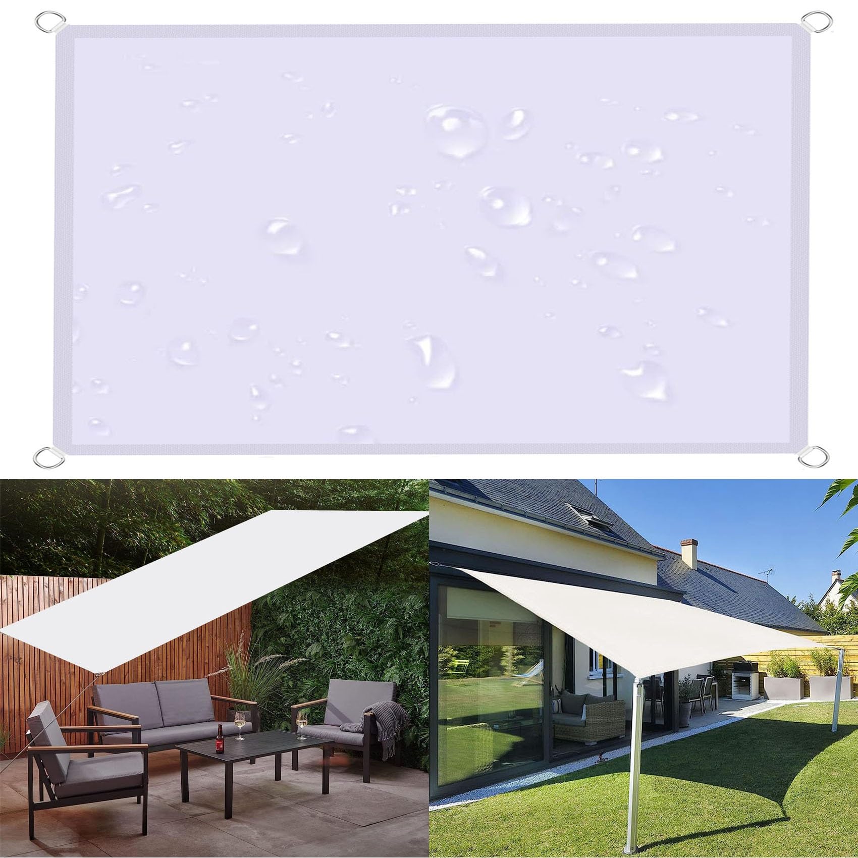 Filet d'ombrage 2.5 x 4.5 m résistant à 98% de protection UV blanc