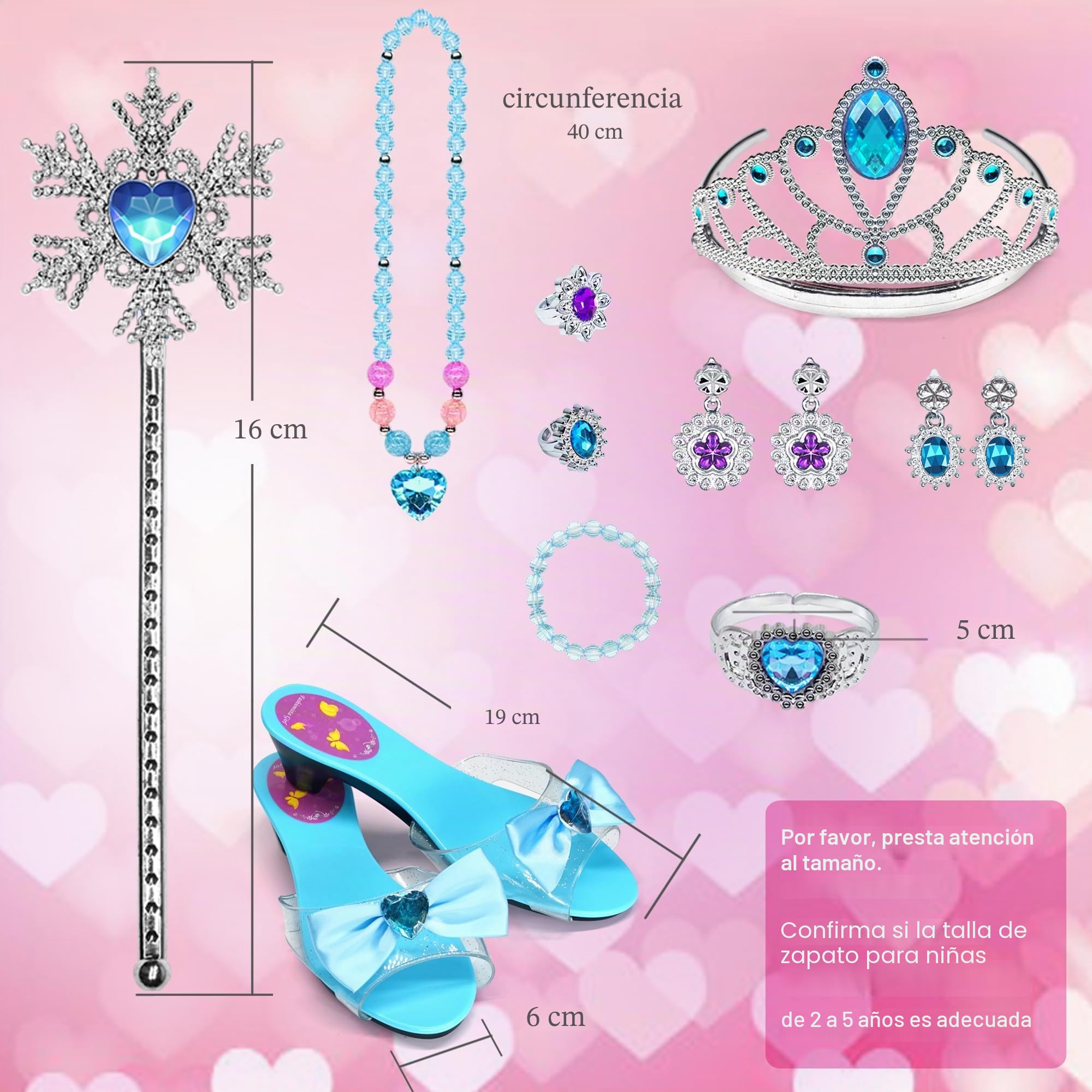 Zapatos de princesa Juguete para niña - 4 pares de zapatos y 2 juegos de joyas para juegos, regalos de cumpleaños de Navidad 3-6 años