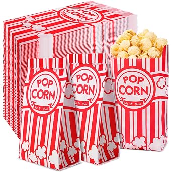 VOISEN Paper Popcorn Bags,400 Pack 1oz Popcorn Bag Individual Servings | Pop Corn Bag Bulk for Poporn Machine,Movie Nights Pop Corn Bags