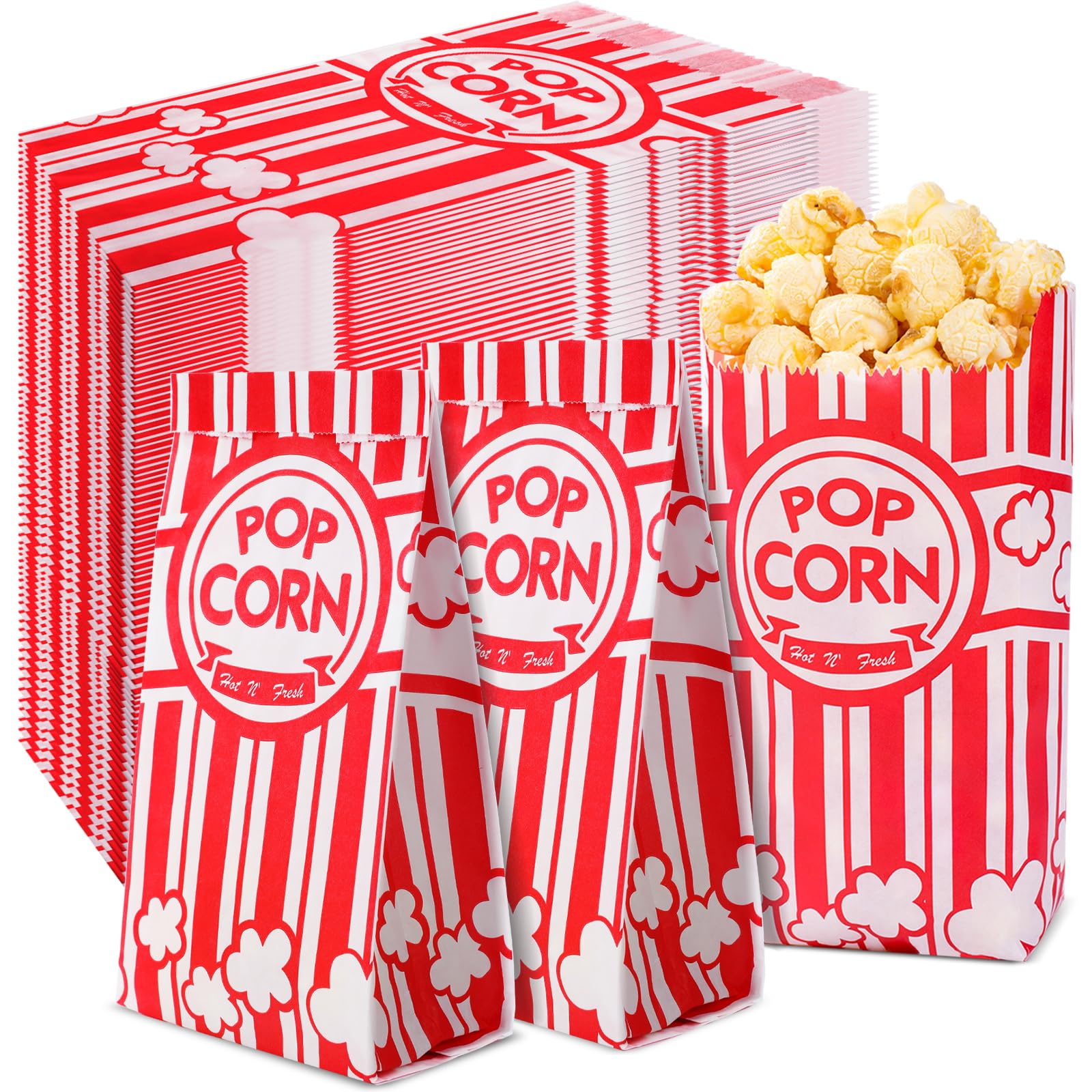 VOISEN 600 Stück Popcorn-Tüten, 28 ml, Konzessionsqualität, Popcorn-Tasche, Großpackung für Küche, Popcorn-Maschine, Party, Kino, Karnevalsparty