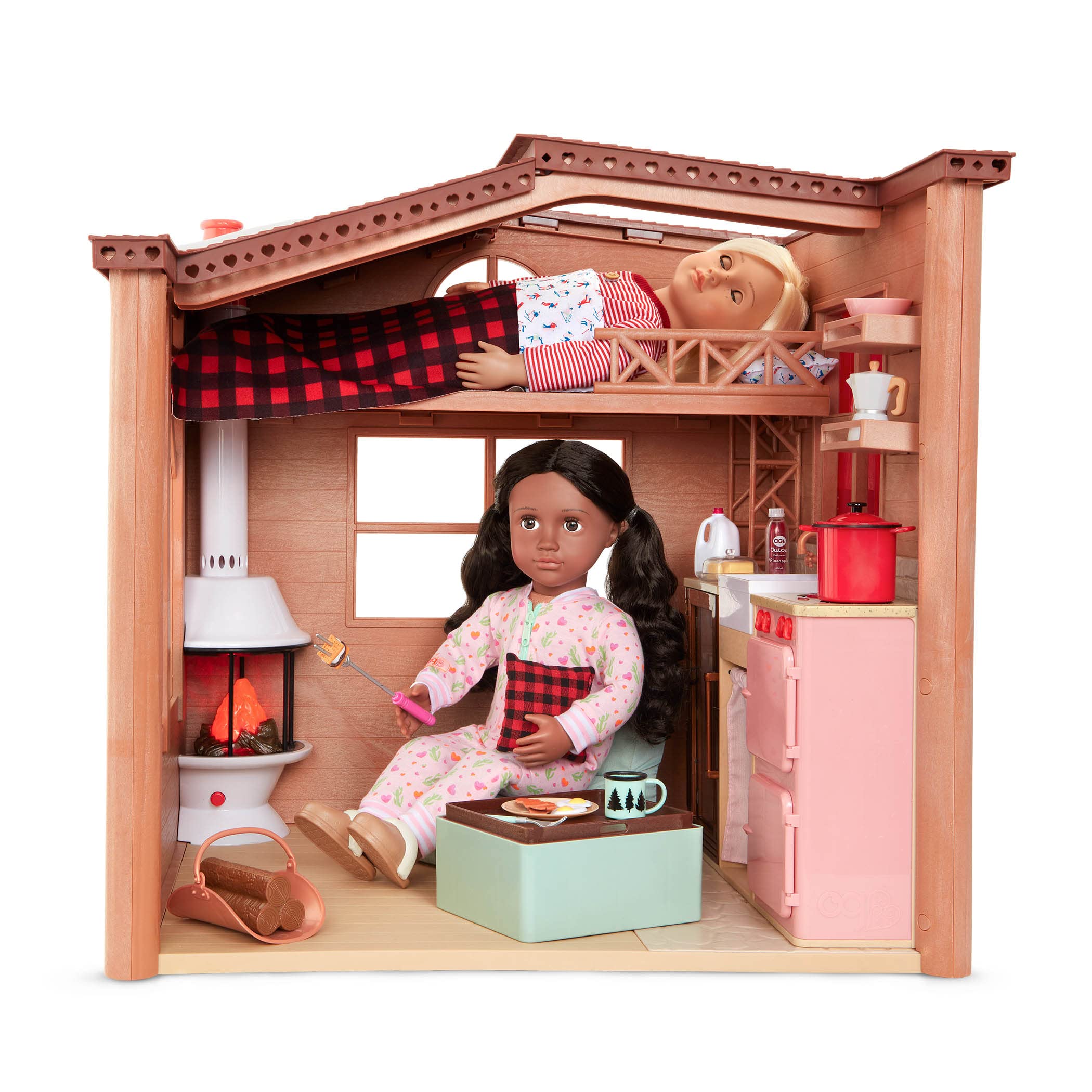 Our Generation - Cozy Cabin 46 cm Doll House - Winter Doll Accessories for Kids Ages 3 and Up, BD37961Z