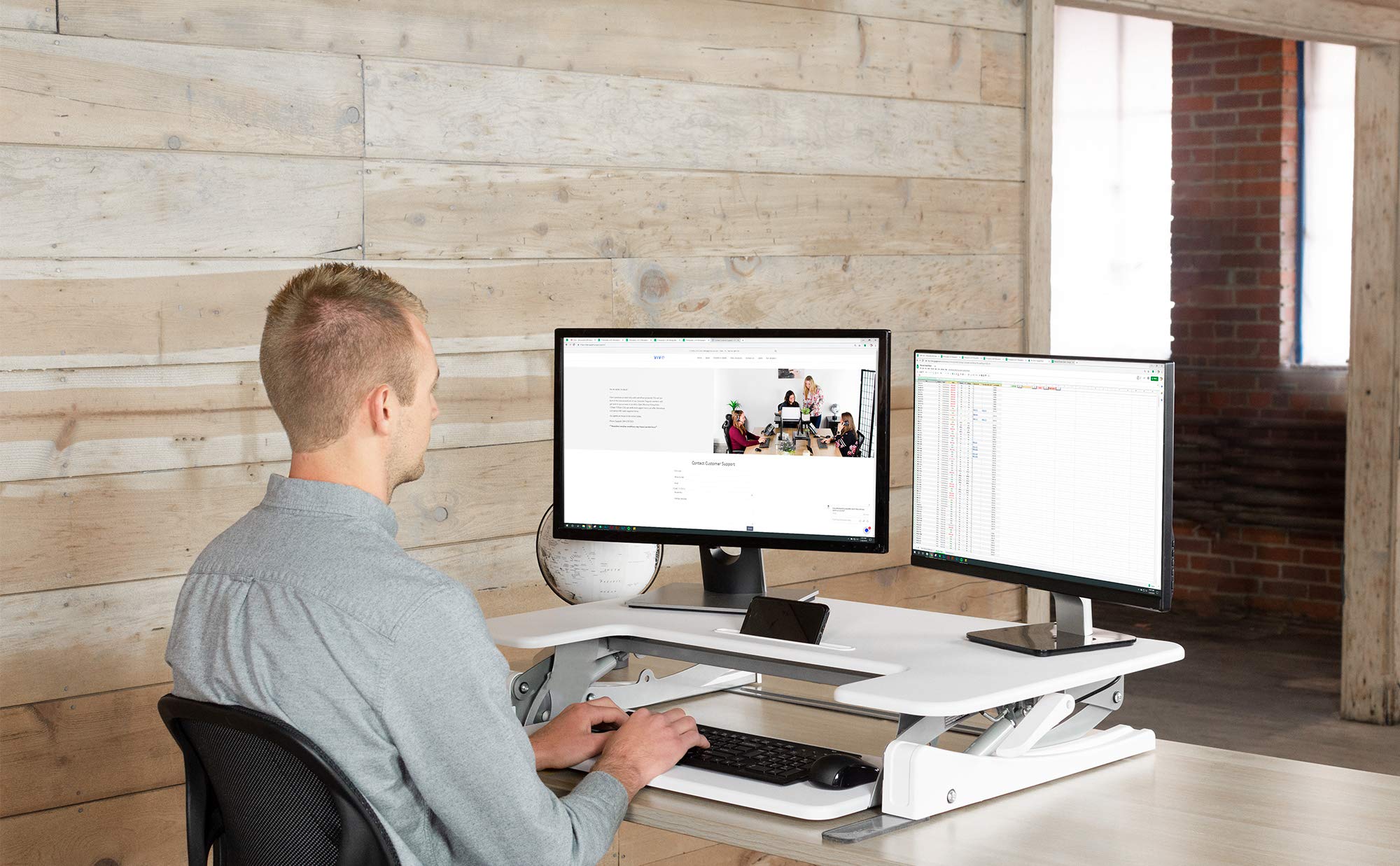 VIVO Height Adjustable 36 inch Stand up Desk Converter, Quick Sit to