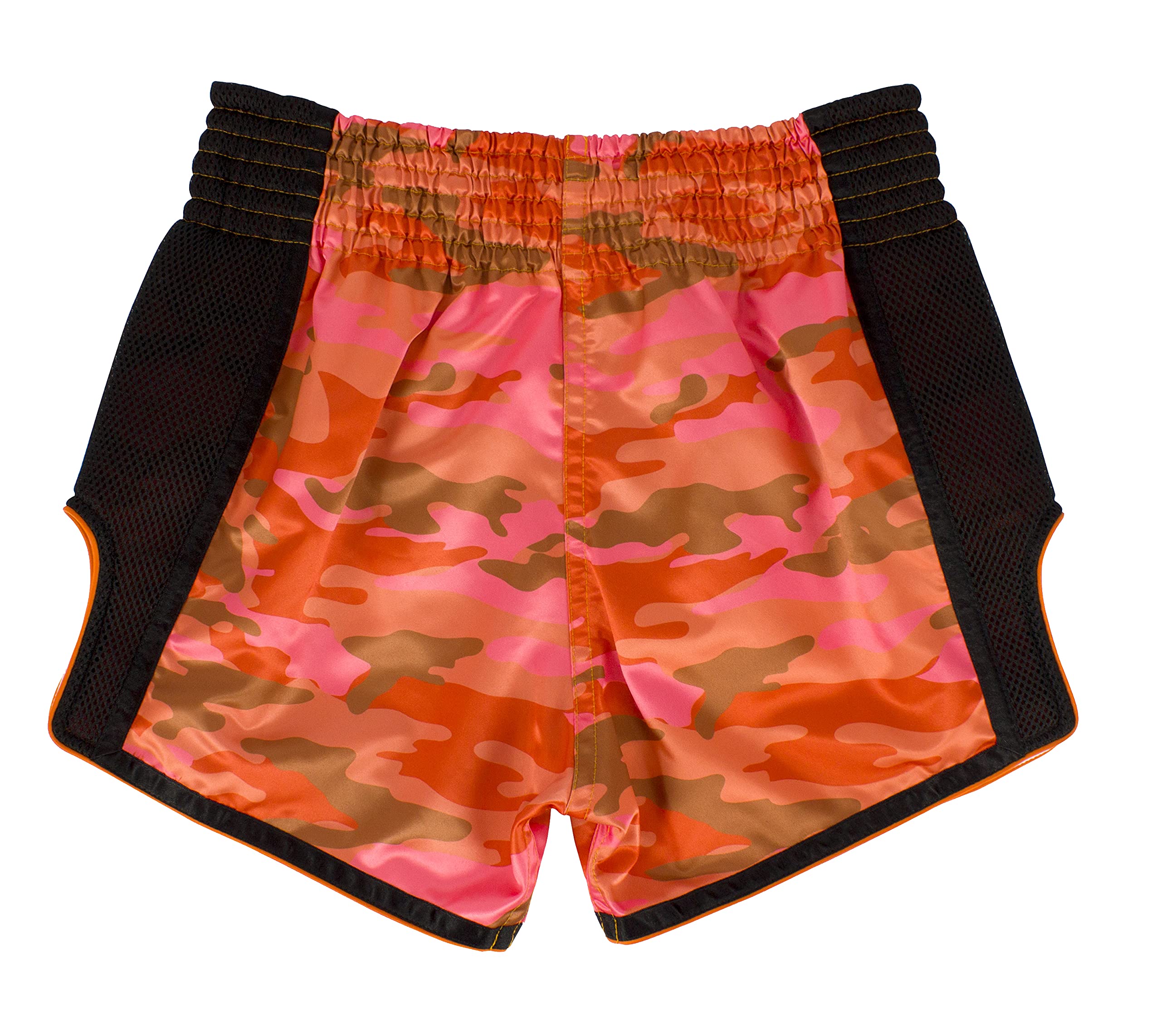 Fairtex Slim Cut Muay Thai Boxing Shorts - BS1711 (Orange Camo, X-Large)