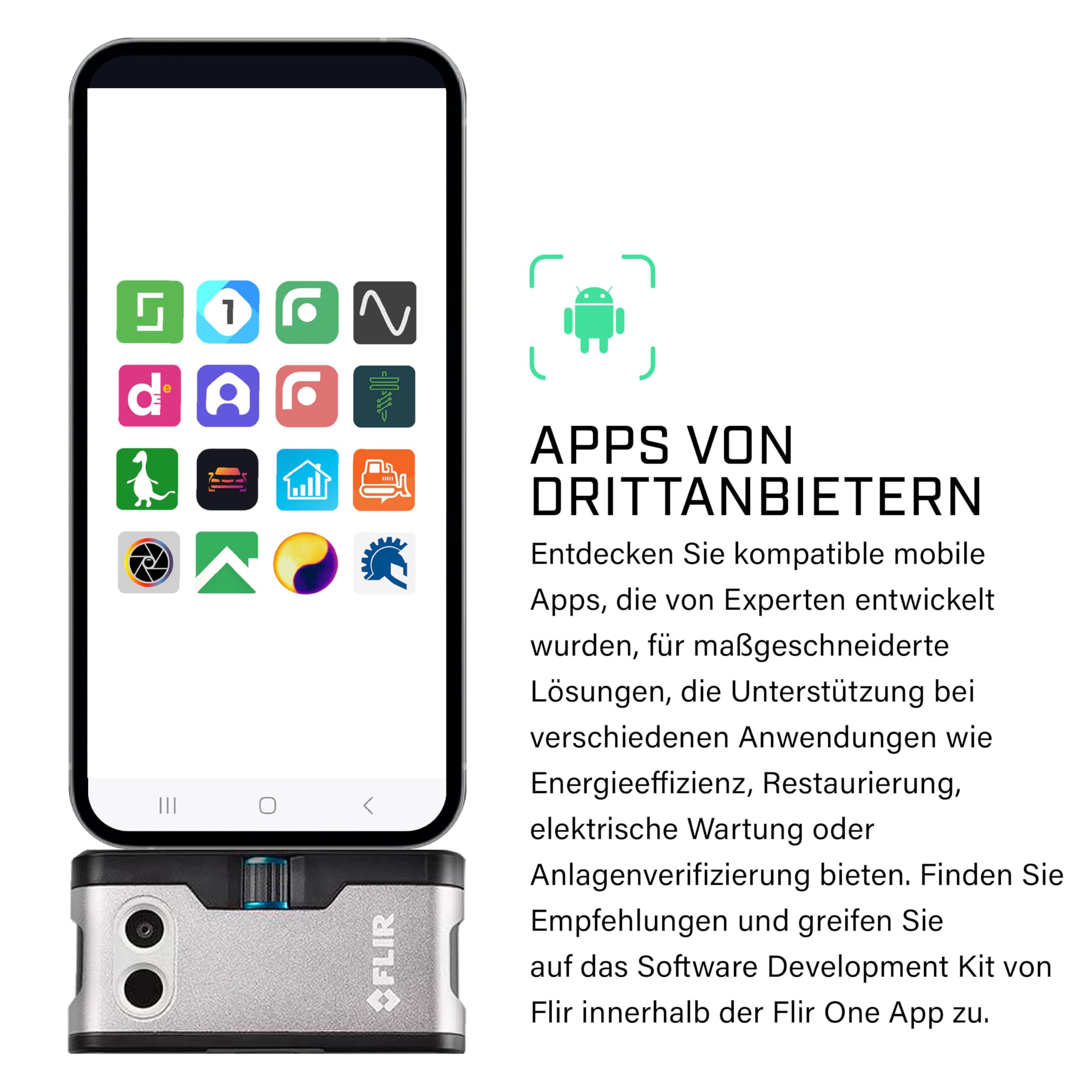 FLIR ONE Gen 3 - Wärmebildkamera für Android-Smartphones (USB-C): Einsatz für Hausinspektionen, Heizungs-, Lüftungs- und Klimatechnik, Automobil- und Maschinenbau und mehr