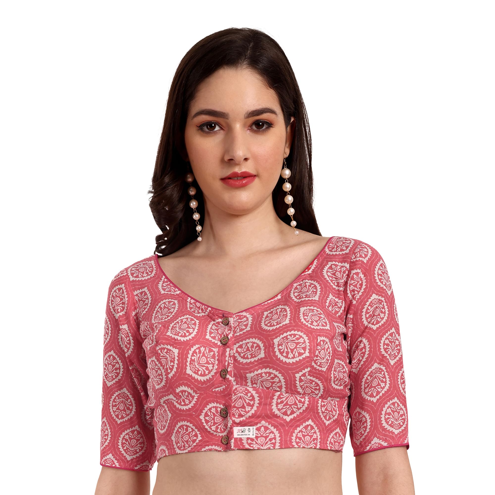 Women's Printed Cotton Saree Blouse-image-19