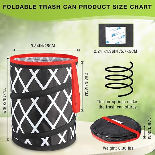 Miniatura 2 de Papelera plegable, basurero de baloncesto, bote de basura desplegable para acampar, papelera plegable portátil impermeable para automóviles, canasta