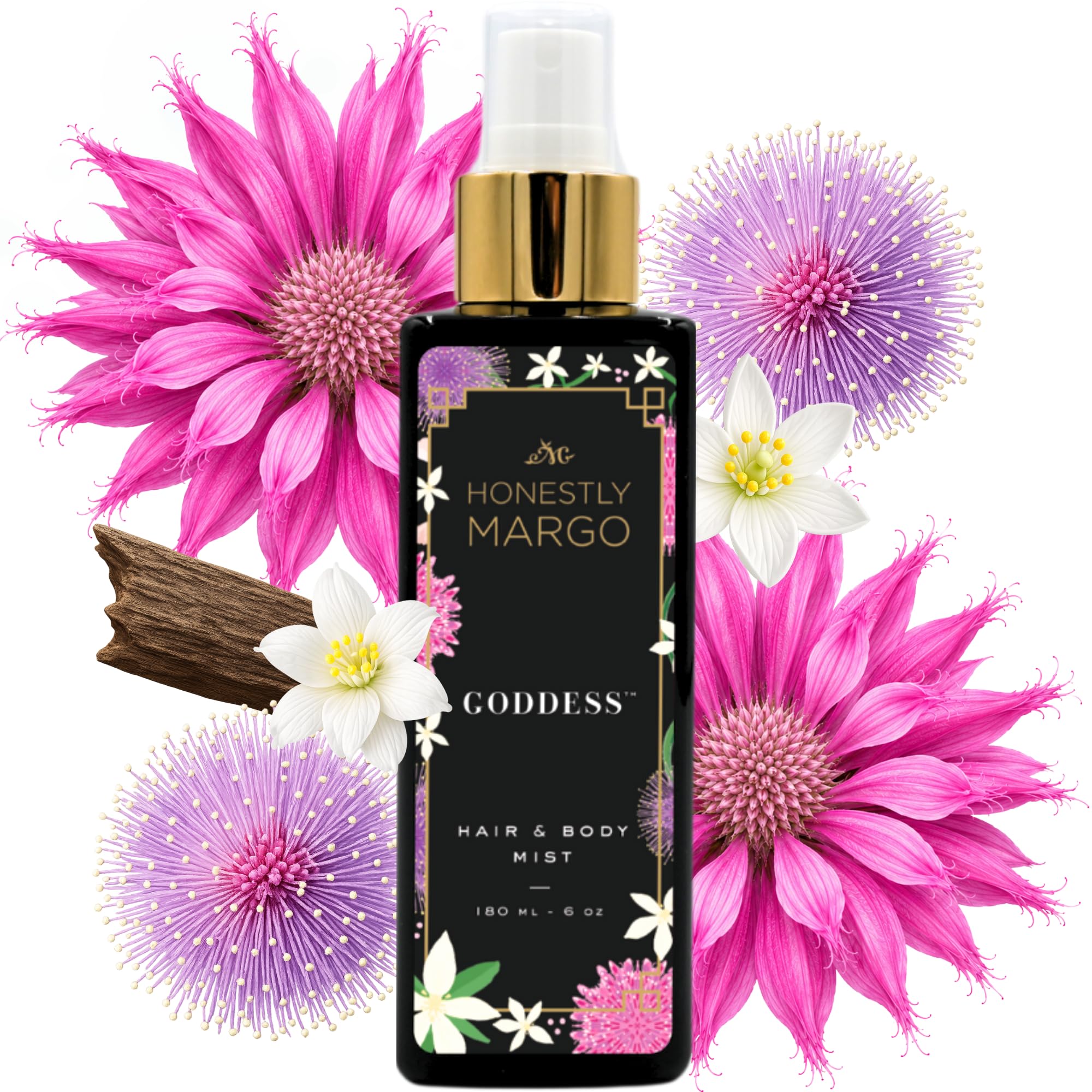 Honestly Margo Goddess Hair & Body Mist (6 Oz, Pack of 1) – Luxury Body & Hair Perfume for Women with Bergamot, Orange Blossom, Amber, Oud &