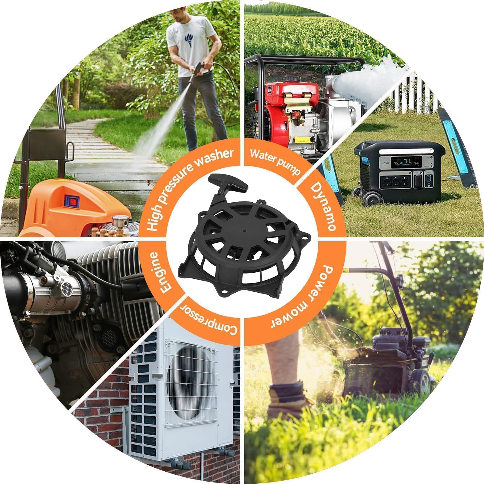 Agatige Avviamento A Strappo, Gruppo Avviamento A Strappo, PVC Di Ricambio Gruppo Avviamento Tosaerba Attrezzatura Tagliaerba Da Giardino Adatta Per Honda GC190 GCV190 28400 ‑ Z0M ‑ 801