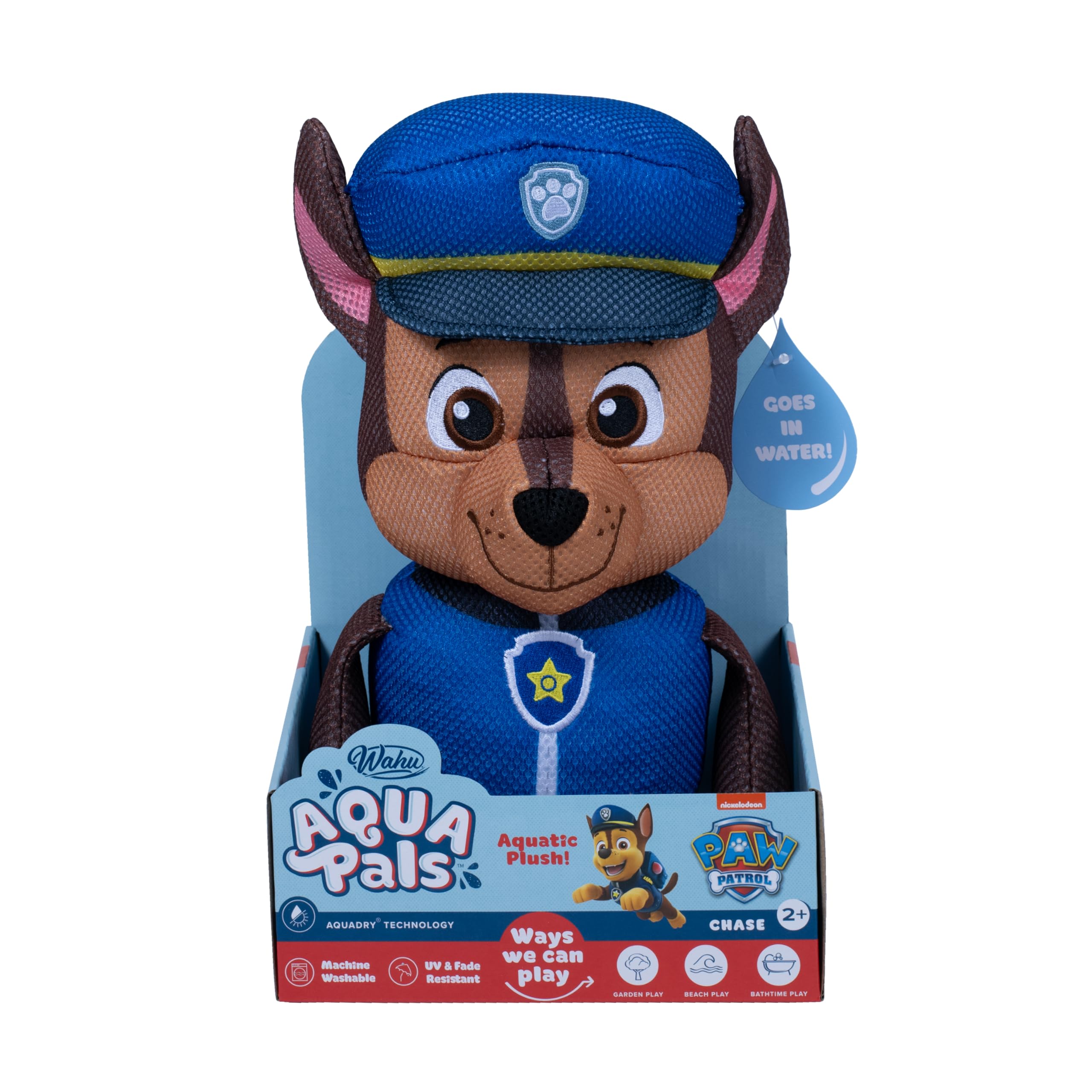 Wahu Aqua Pals: Paw Patrol - Chase | Waterproof Kids Plush Toy | Perfect for Indoor and Outdoor Play | Ages 2 Plus