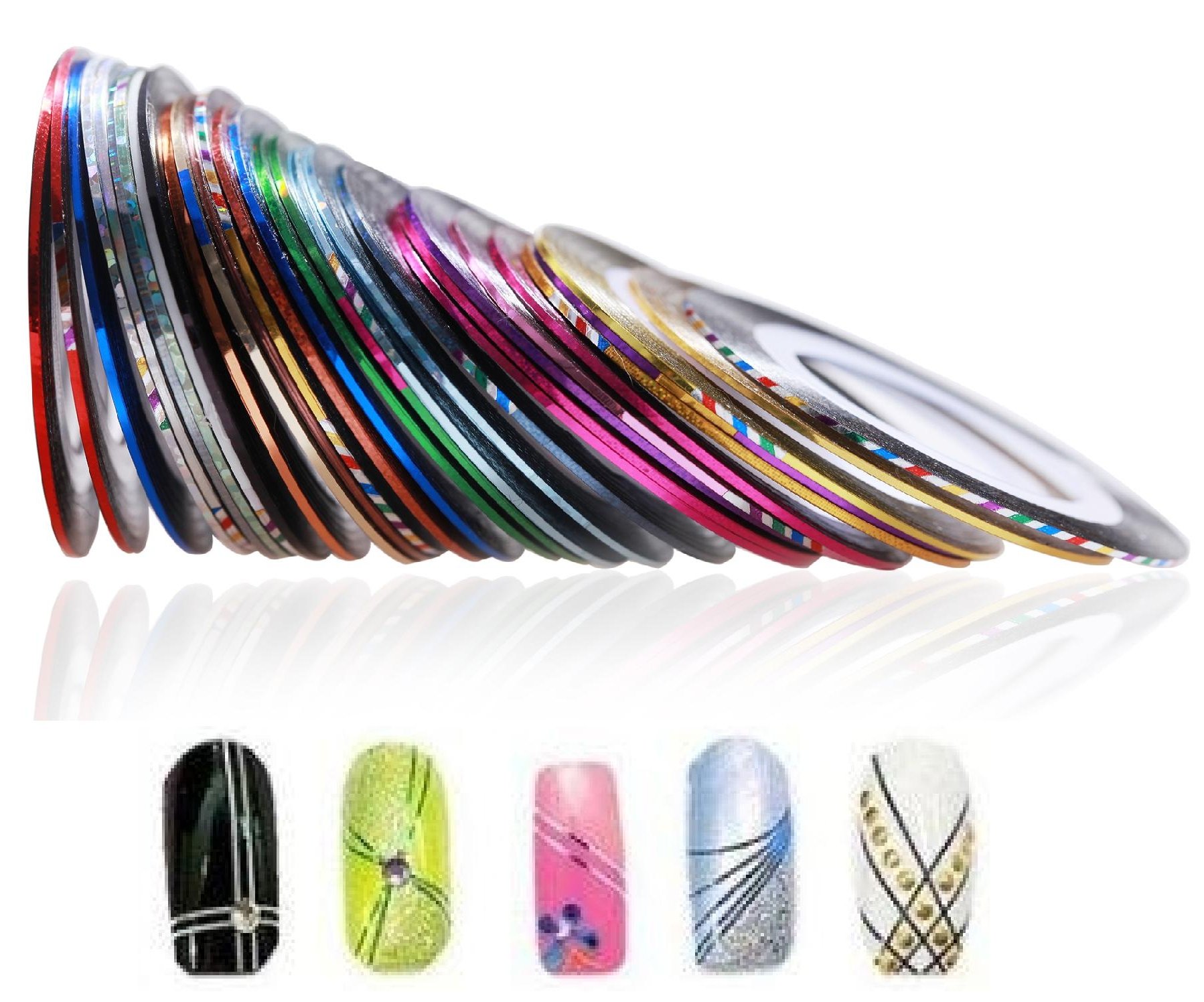 10 Couleurs Striping Tape Fil Bande Autocollant Sticker Nail Art Ongles de Boolavard