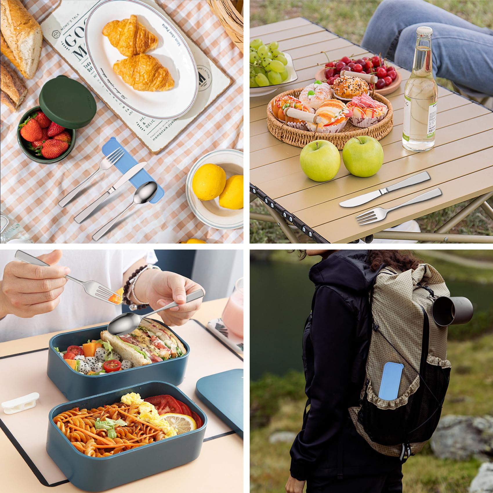 500-teiliges Besteck Set für 100 Personen,Edelstahl Besteck mit Steakmesser,Rostfreies Spülmaschinenfestes Essbesteck Set,Tafelbesteck Hochglanzpoliert,für Zuhause Grillen Party Camping