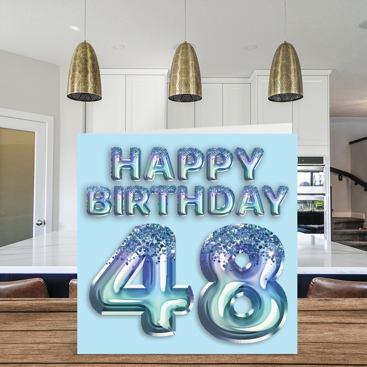 Carte D'anniversaire 48 Ans Pour Homme – Ballon De Fête Bleu