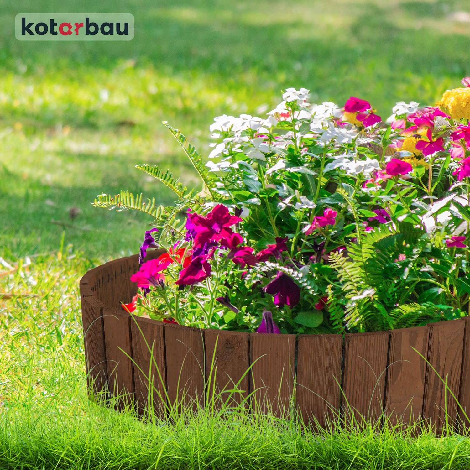 KOTARBAU® Bordura Madera - Valla Baja para Jardin - 200 x 20 cm - Bordura de Jardín - Marrón - Vallas de Madera