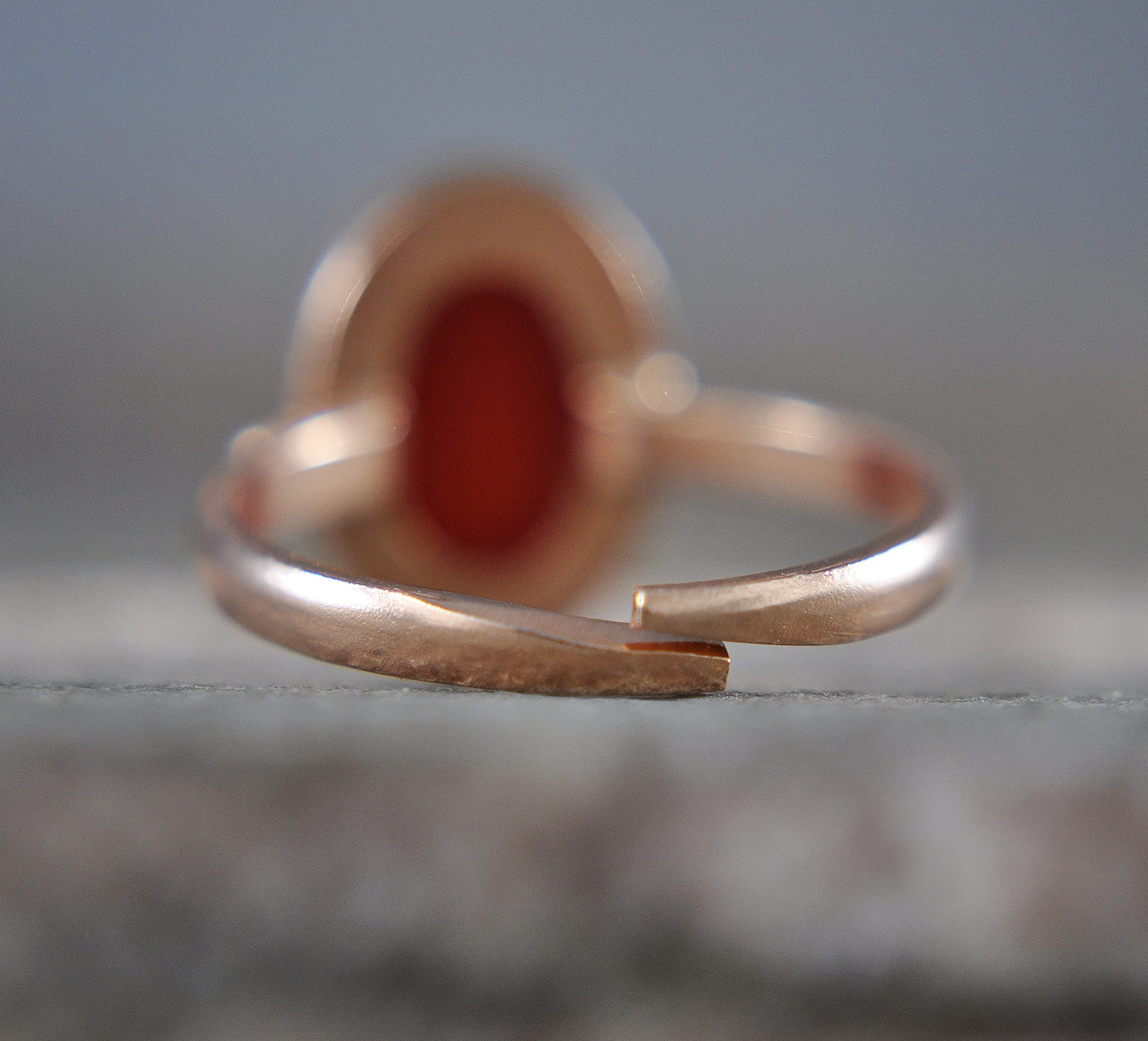 925 Sterling Silber - Achat Ring - Größenverstellbar - rosévergoldet - Edelstein - Braun - Oval - Geschenk für Mama - Geburtstagsgeschenk - Silberring - Geschenk für Sie - Schmuck-Geschenk