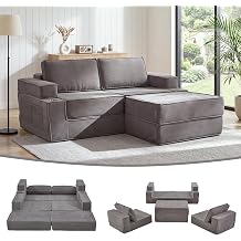 JJJ 75" Convertible Sofa Bed Couch Boneless Loveseat for Living Room
