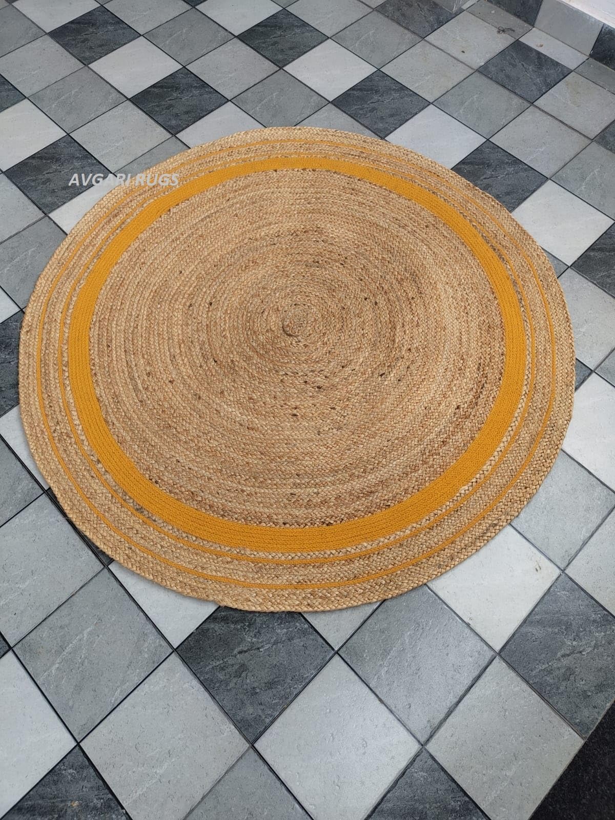 Tapis en jute anti-usure pour grand salon, résout le vide des sols froids avec style 3x3m