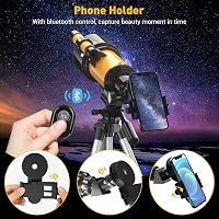 HAUEA Teleszkóp Csillagászat 70/400mm Gyerekeknek Kezdőknek Felnőtteknek Állvánnyal Hold Szűrővel Telefon Adapterrel Bolygók Hold Megfigyelé 7