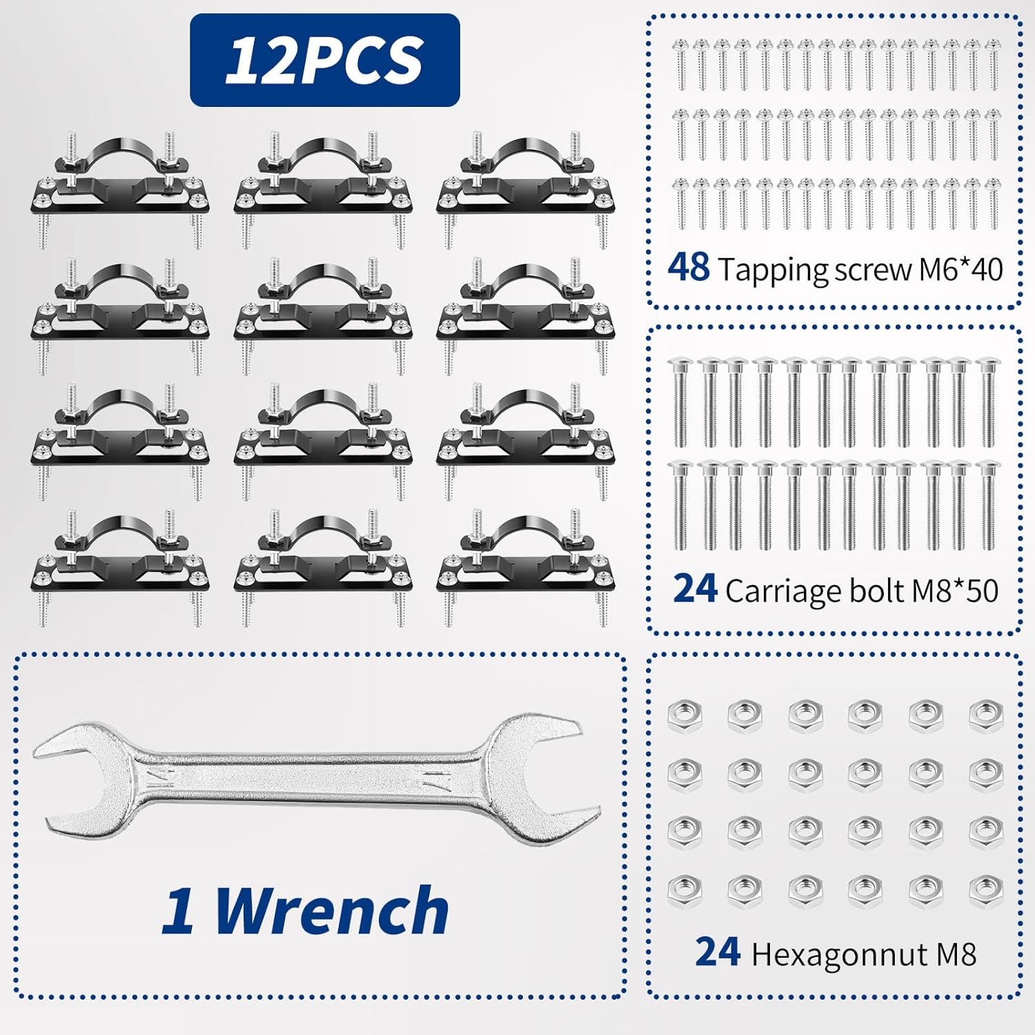 Steel 2 Wood Fence Bracket，Chain Link Wood Adapter， Fence Brackets (12-Pack)
