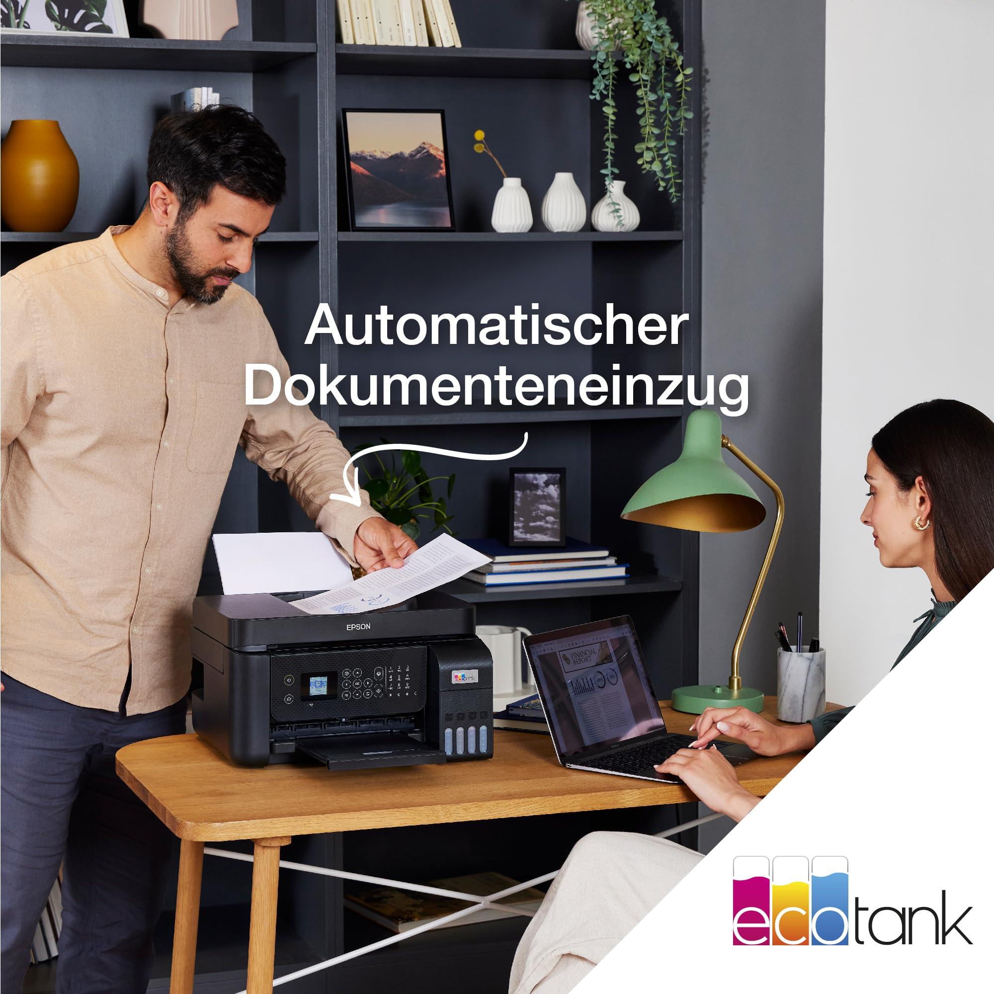 Epson EcoTank ET-4850 A4-Multifunktions-Wi-Fi-Tintentankdrucker, mit einem im Lieferumfang enthaltenen Vorrat an Tinten bis zu 3 Jahren