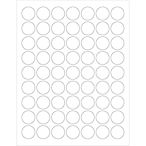 Tape Logic Aviditi Tape Logic - Etiquetas circulares blancas de 1 pulgada, para impresoras láser y de inyección de tinta, adhesivo extraíble, hoja