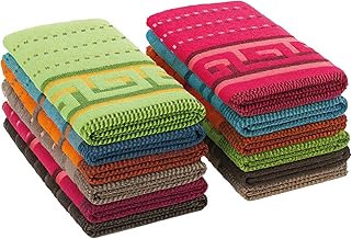 briebe Home 6 Kitchen Towels 100% Terry Cotton, Made in Portugal, High Absorption and Softness 50x50cm, 500 g/m², Pack of Rags Assorted Colours, Durable and Resistant