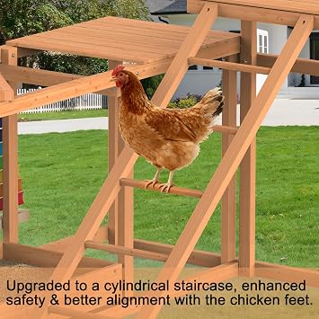 Chicken Coop, Chicken Perches with Swing Toy & Ladder & Platforms & Food Storage, Poultry Coop Cage Accessory Toy Outdoor for Entertainment Backyard Farm