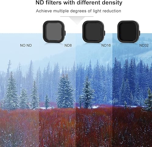 Miniatura 6 de SOONSUN Paquete de 6 filtros de lente para GoPro Hero 12 11 10 9 negro (ND8, ND16, ND32, CPL, Magenta, filtro rojo claro), kit de filtro de lente