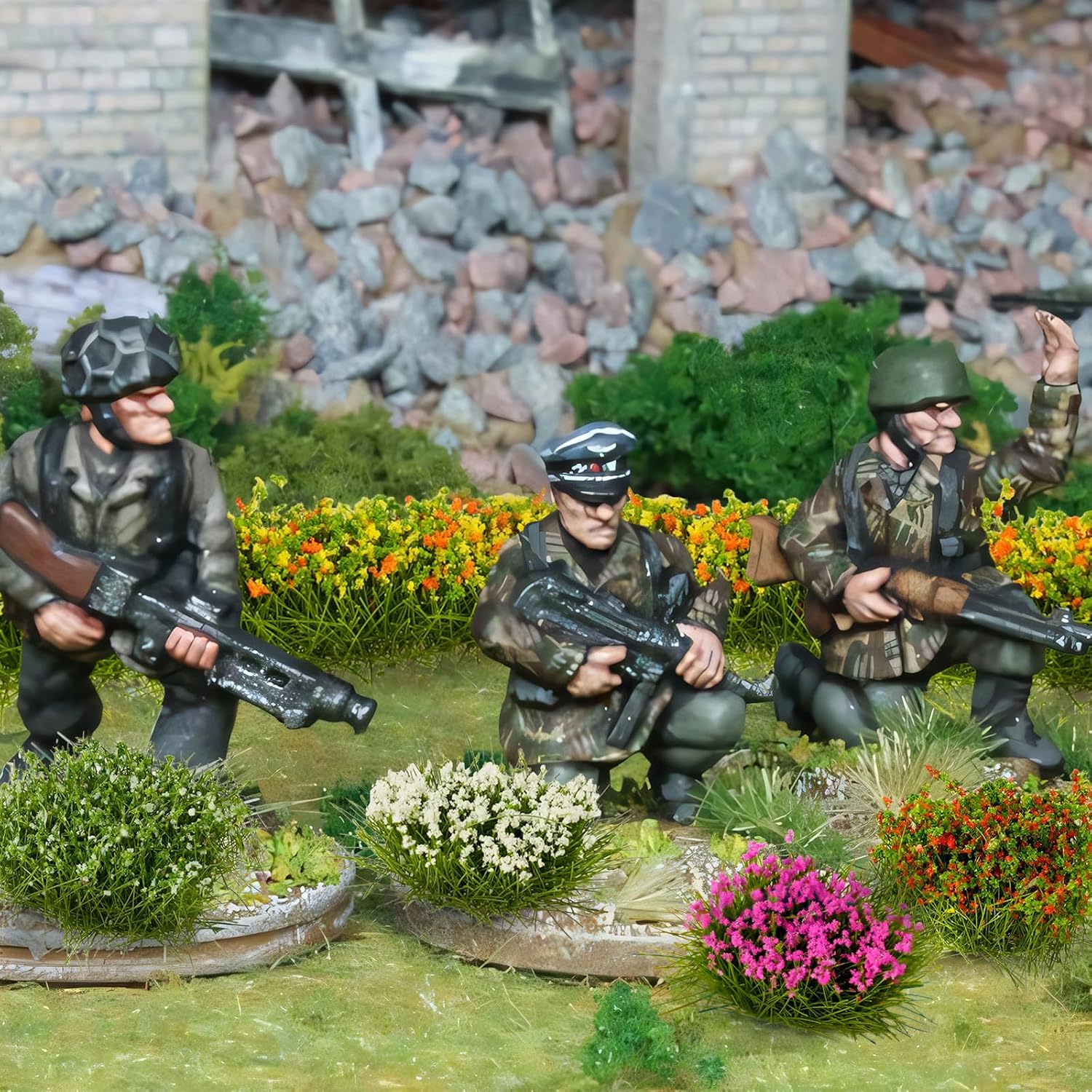 Warmtree Miniature Flowers for Diorama, 12 Pcs, Rose Red & White