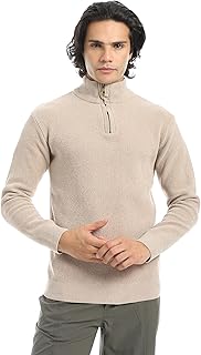 Andora Mens striped Zipper Closure Sweater Pullover Sweater