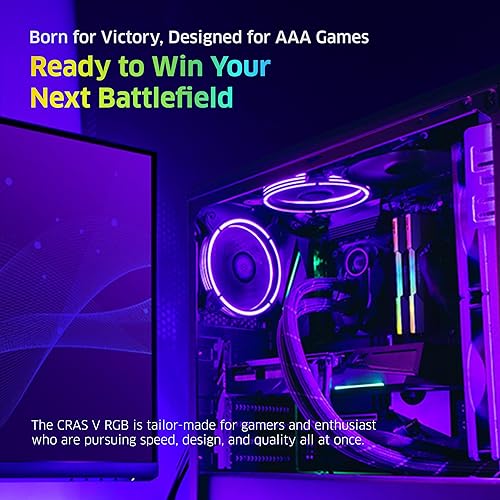 Vista 7 de KLEVV CRAS V RGB DDR5 32 GB (2x16GB) 6400MHz CL32 SK Hynix A-Die 1.35V Memoria RAM de escritorio para juegos XMP 3.0 / AMD Expo Ready - Blanco