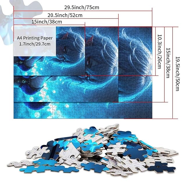 Foto 3 de 5 de Rompecabezas de 1000 Piezas para Adultos Elfo de Ojos Azules Vestido de Azul Juguetes adictivos para Cultivar…