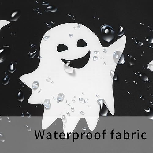 Miniatura 3 de Metawu Cortina de ducha de Halloween, juego de cortinas de ducha de fantasma, cortina de baño espeluznante para niños, lavable e impermeable,
