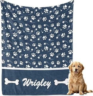 Artsadd personalized paw print dog blanket