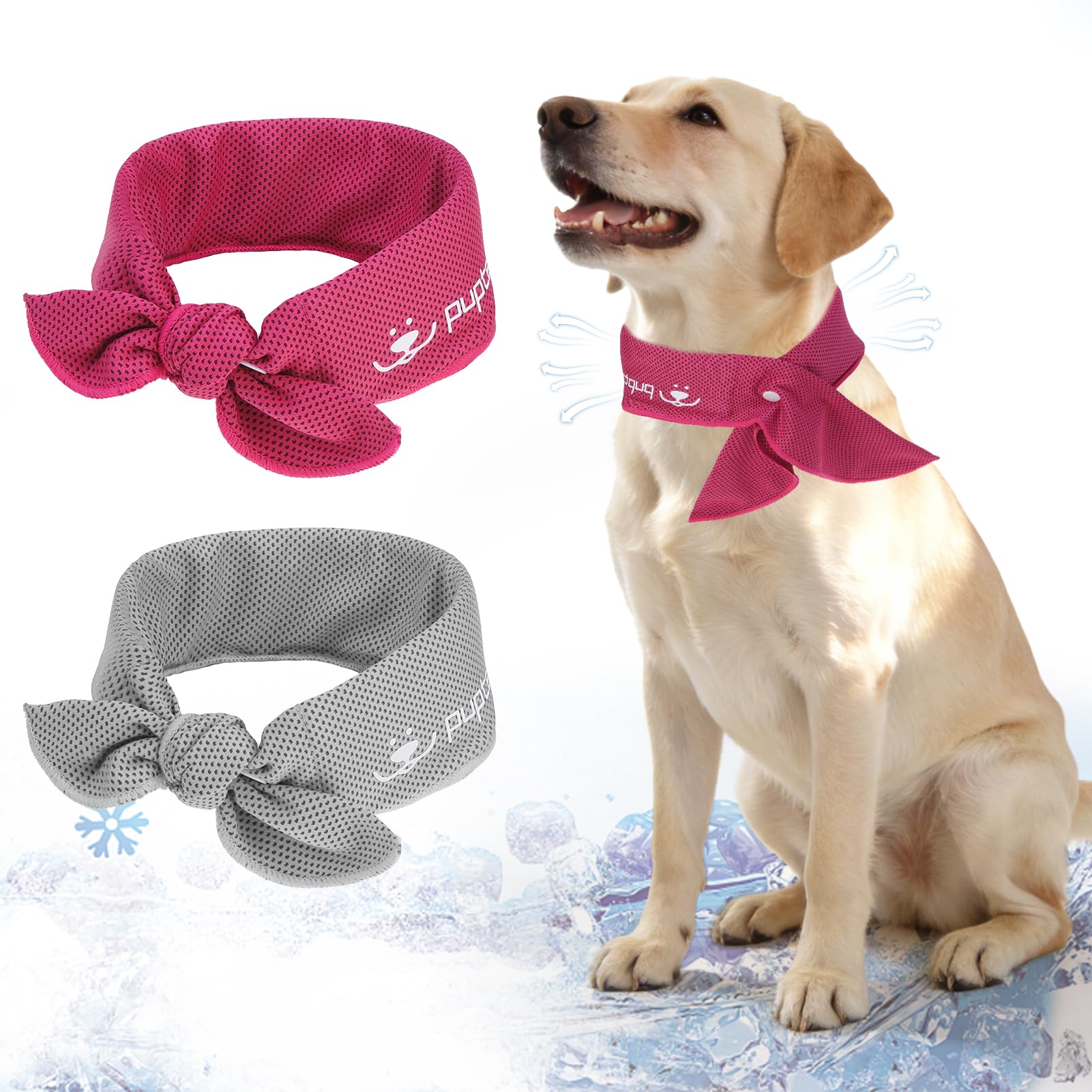 PUPTECK Dog Cooling Bandanas 2 Pack