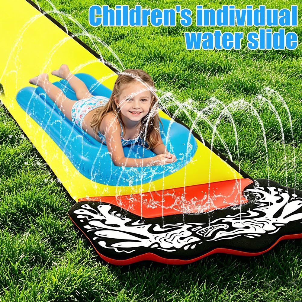 Mineup 480 * 70cm Toboggan Aquatique, Toboggan pour Pelouse, Tapis De Glisse Eau Enfant avec Bodyboards, Jet d'eau pour Enfants Et Adultes, Jeux D'ea en Extérieur, Fête D'été, Jardin Pelouse