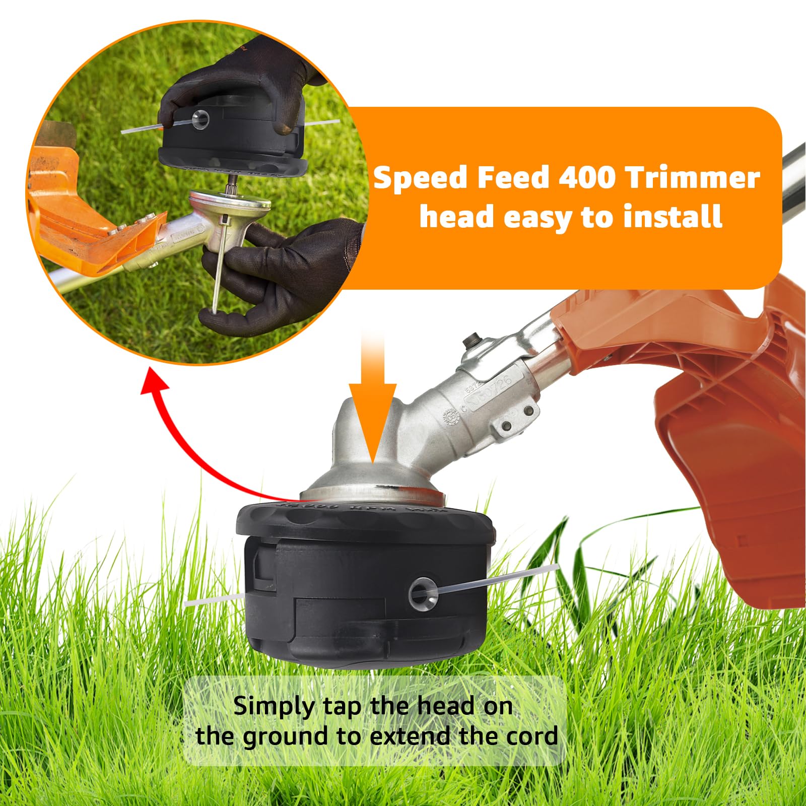 Speed Feed 400 Cabezal de recortadora, repuesto para recortadora Echo SRM225 SRM210 SRM2100 SRM230 SRM250 GT225 PAS225 PAS210 PAS230 PAS260 para cabezal de recortadora 99944200907