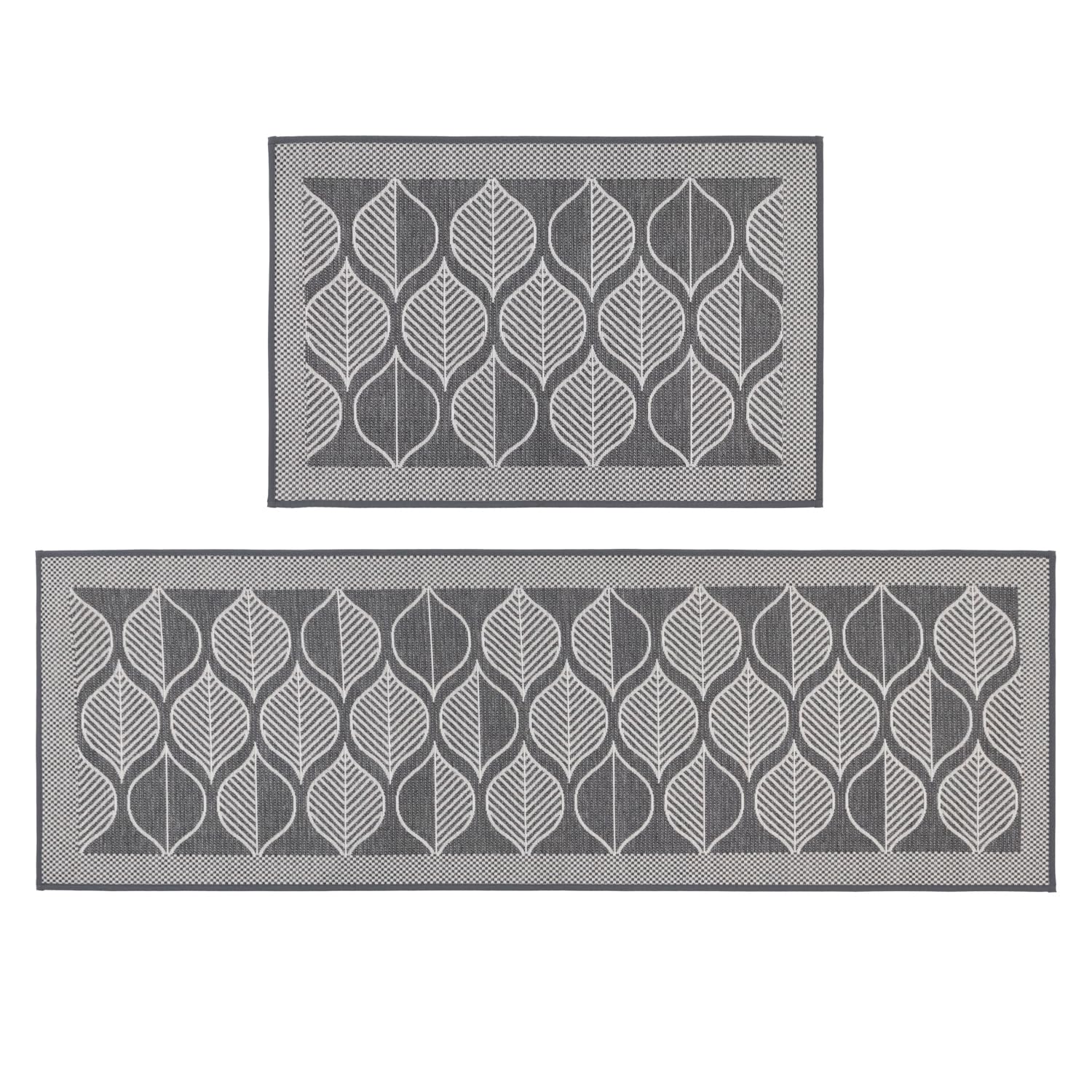 JVL Expression Machine Washable Entrance Doormat and Runner Set - Leaves