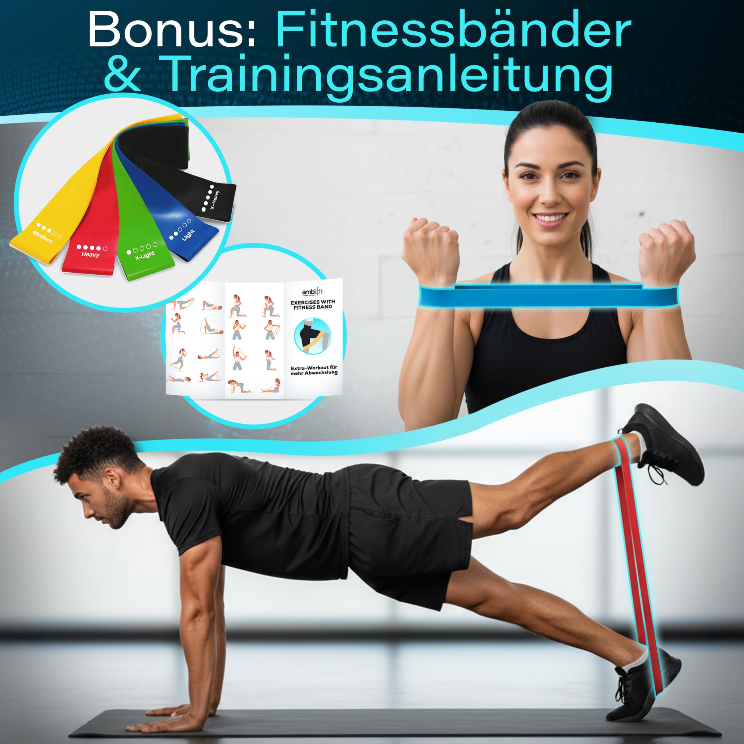 Heimtrainer Fahrrad mit Magnetbremse klappbar [16 Widerstandsstufen] Ergometer Heimtrainer Pulssensoren & LCD-Display | Crosstrainer für Zuhause | Hometrainer Fahrrad Fitnessbikes - Ambifit X-Bike