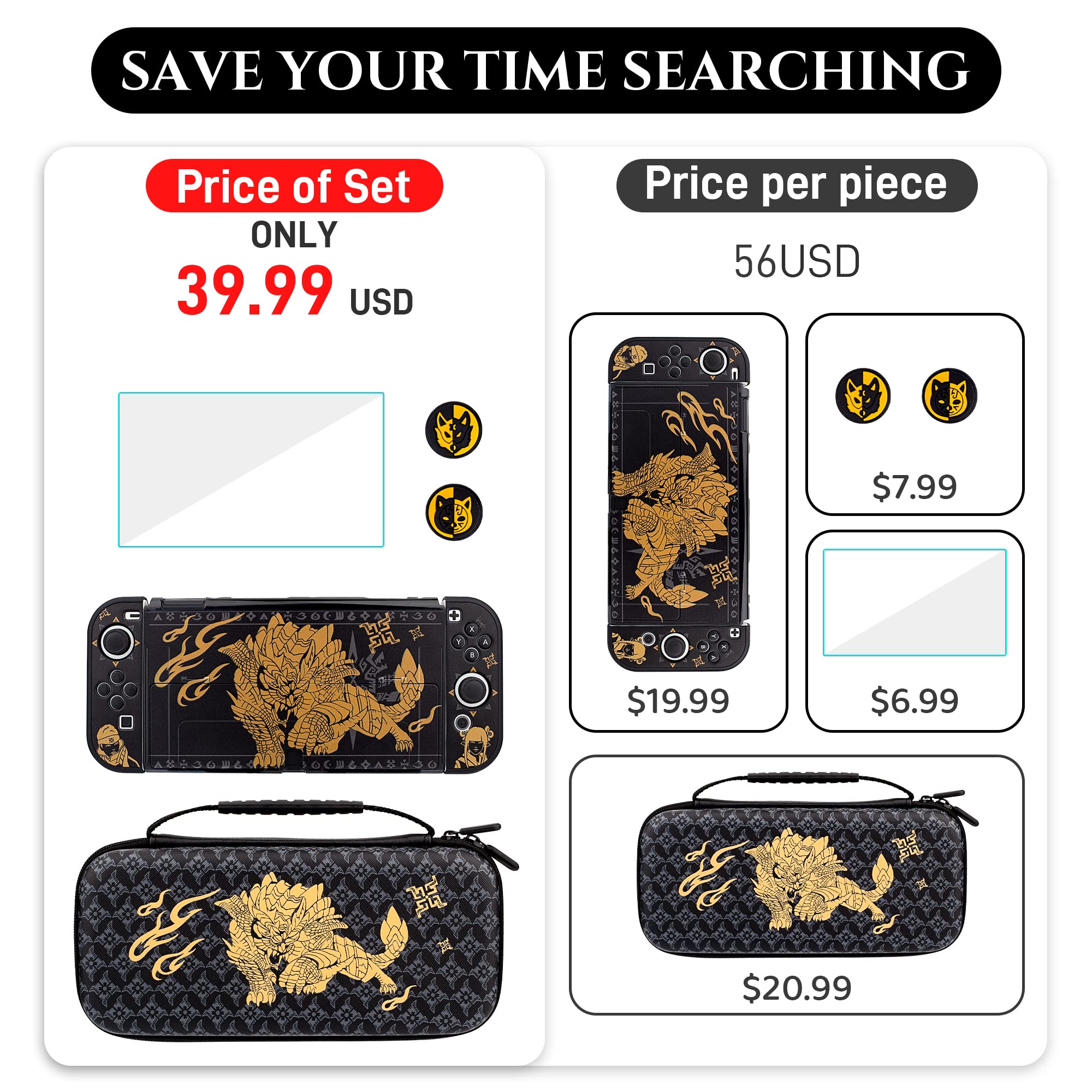 Amazon.com: FUNDIARY Black Travel Carrying Case for Nintendo 