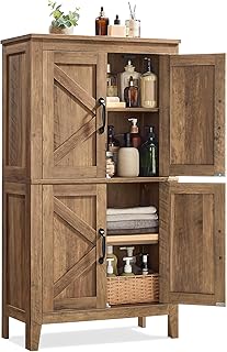 VASAGLE LIRY Collection - Farmhouse Storage Cabinet, Bathroom Floor Cabinet with Barn Doors, Freestanding Kitchen Pantry, ...