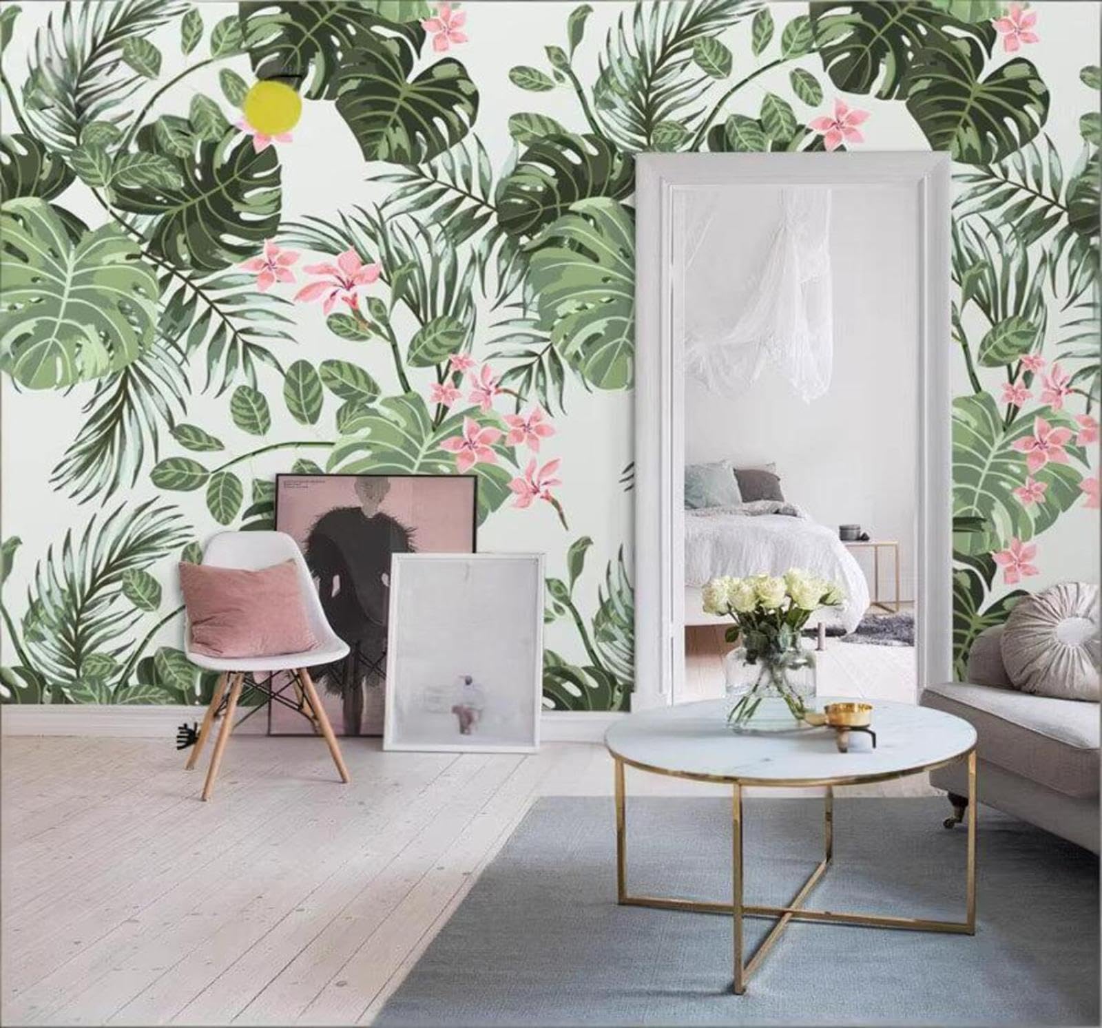Minimalist Fresh Rustic Plants Flowers 3D Wallpaper Easy Install Feature Office Living Room Sofa Bedroom TV Background Wall Decoration-250cm×170cm