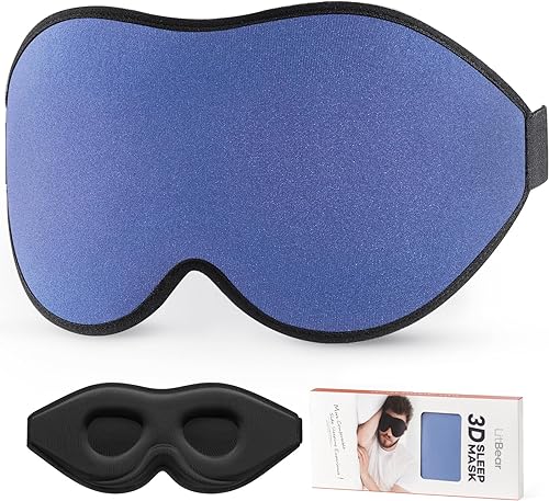 Miniatura 1 de LitBear Máscaras para dormir, antifaz con bloqueo de luz, para mujeres y hombres, para dormir de lado, suave 3D cómoda máscara de dormir con correa