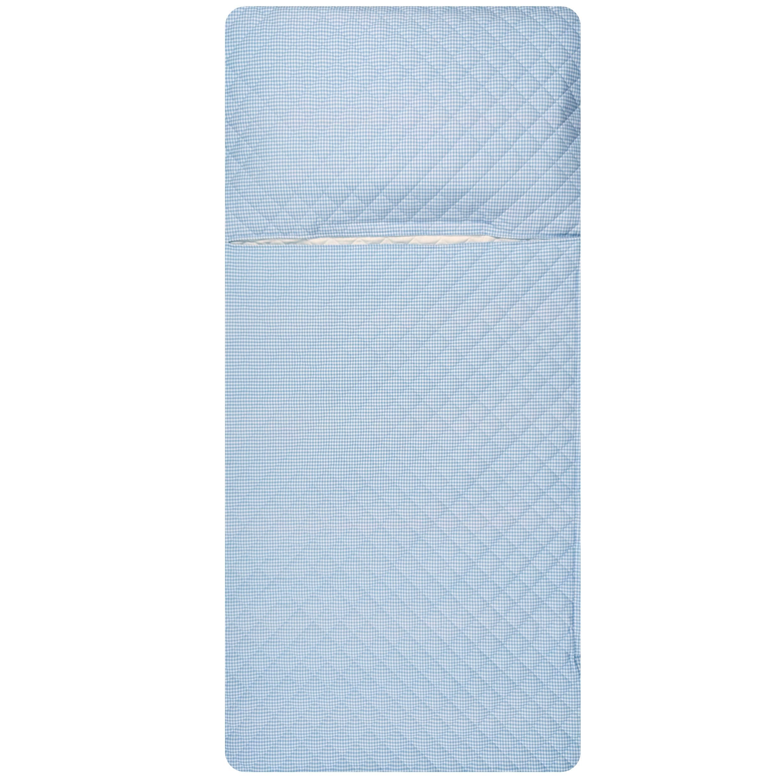 Panini Tessuti Saco de Dormir para niños y niñas de 2 a 6 años - Tejido Acolchado 100% algodón, para Dormir en la guardería y en casa - Made in Italy (Saco de Dormir Cuadrados Azules
